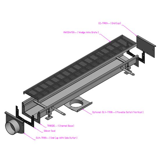 Stainless Steel Deep Profile Trench Drain