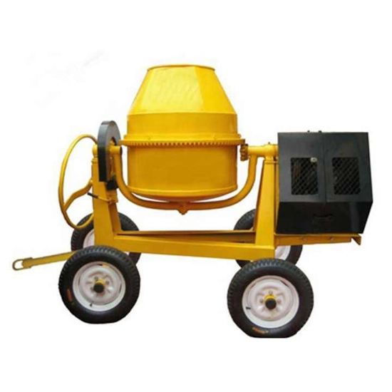 UT400 mini diesel-powered concrete mixer with 400-liter drum, ideal for off-grid and mobile job sites